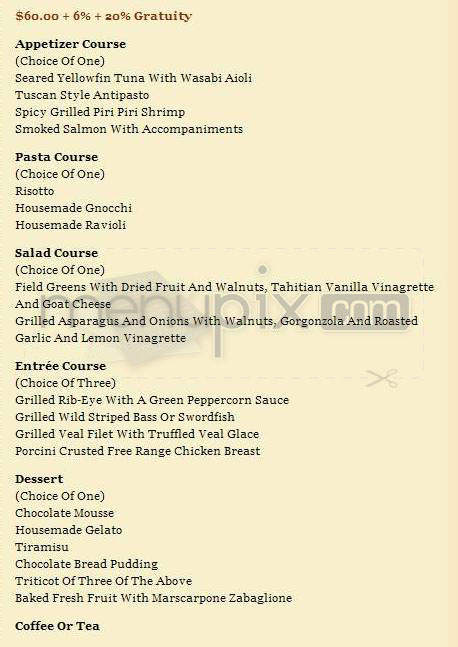 Peppercorns Grill - Hartford, CT menu_pic