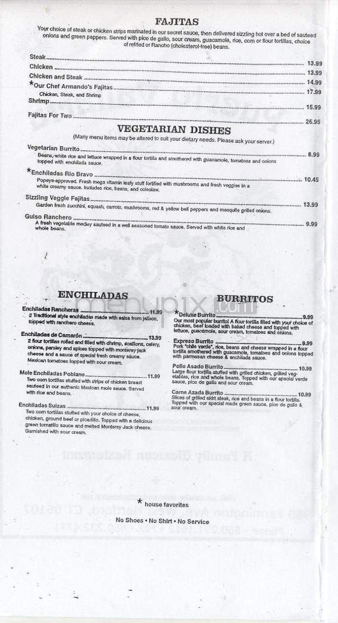 Puerto Vallarta - West Hartford, CT menu_pic