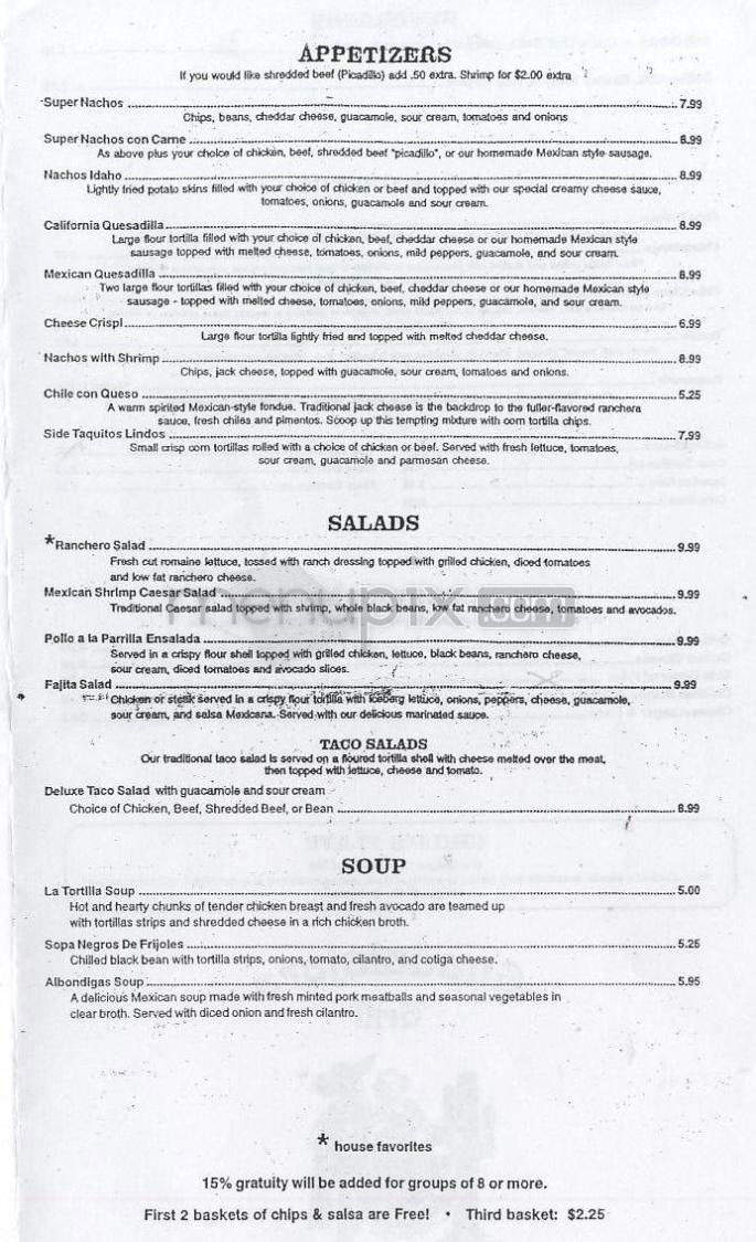 Puerto Vallarta - West Hartford, CT menu_pic