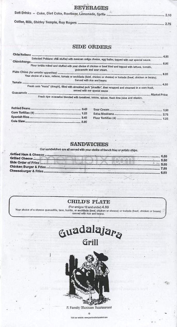 Puerto Vallarta - West Hartford, CT menu_pic