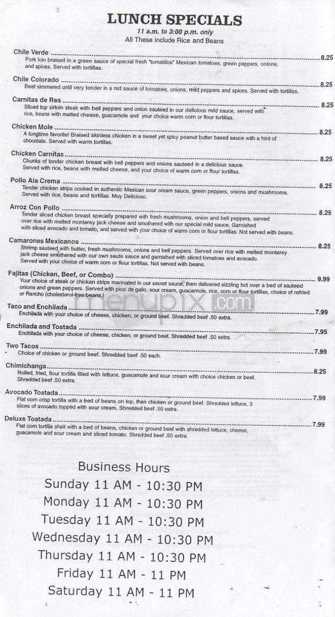 Puerto Vallarta - West Hartford, CT menu_pic