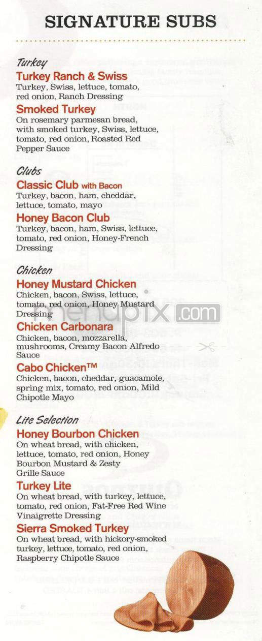 Quiznos Subs - Hartford, CT menu_pic