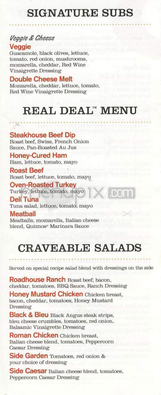 Quiznos Subs - Hartford, CT menu_pic