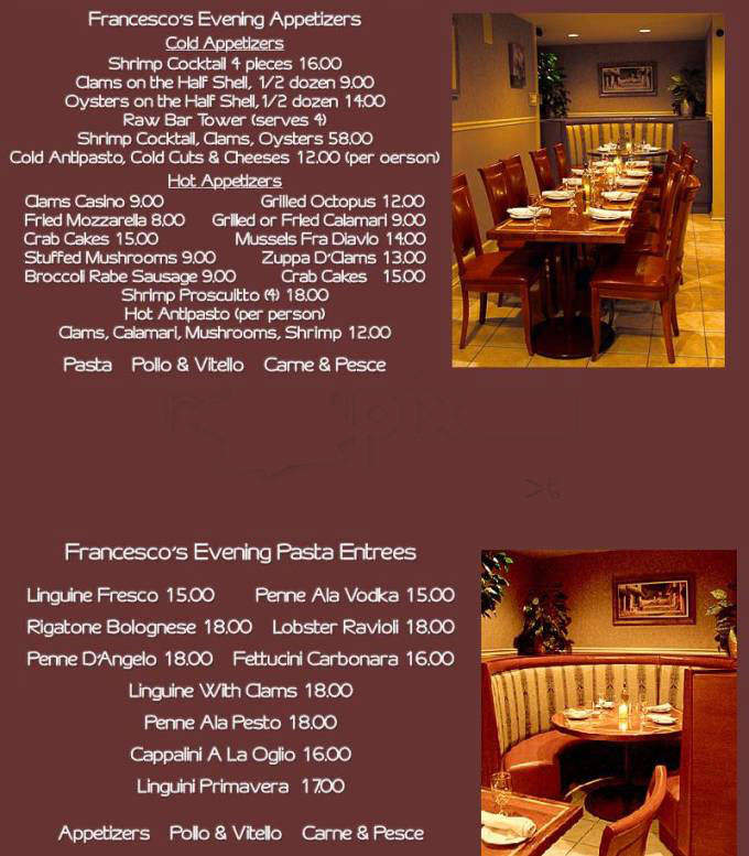 Ristorante Francesco's & Lounge - Hartford, CT menu_pic