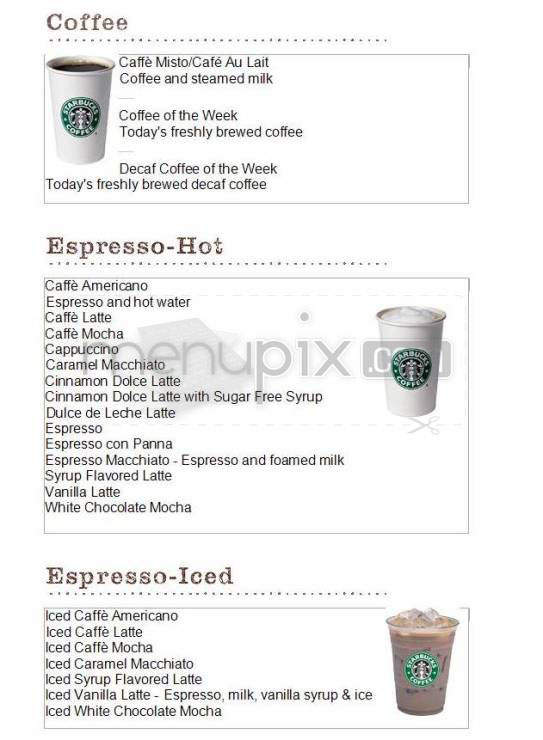 Starbucks - Hartford, CT menu_pic