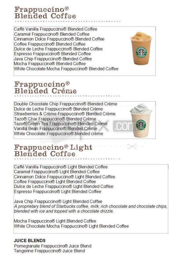 Starbucks - Hartford, CT menu_pic