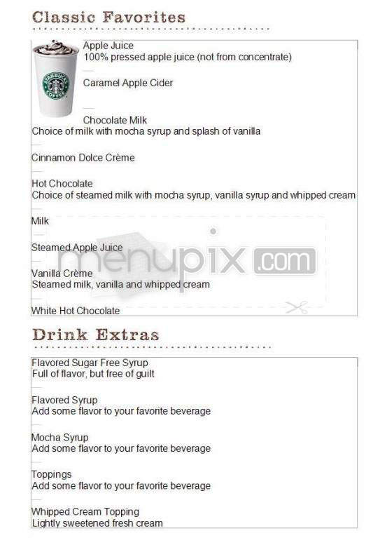 Starbucks - Hartford, CT menu_pic