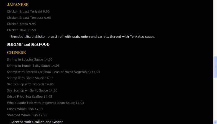 Szechuan Tokyo Restaurant - West Hartford, CT menu_pic