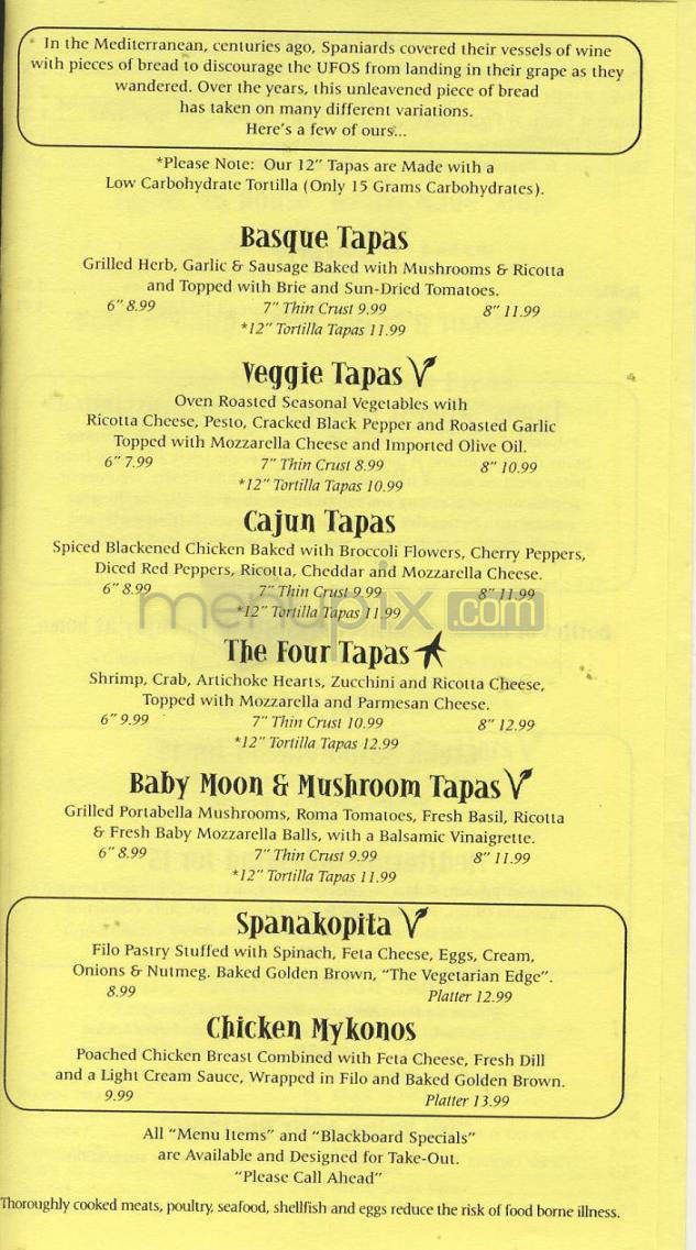 Tapas Restaurant - West Hartford, CT menu_pic