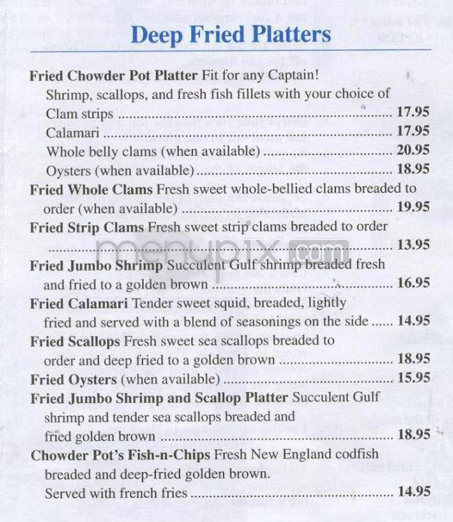 USS Chowder Pot IV - Hartford, CT menu_pic