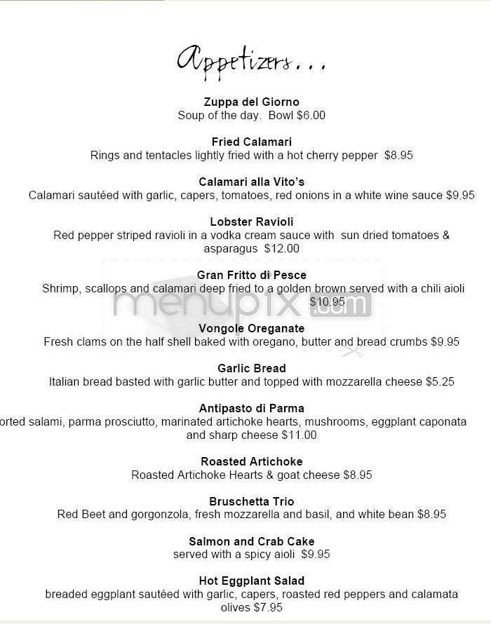 Vito's By The Park - Hartford, CT menu_pic
