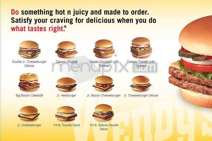 Wendy's - Hartford, CT menu_pic