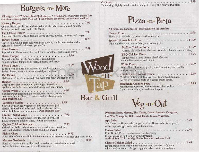 Wood n' Tap - Hartford, CT menu_pic
