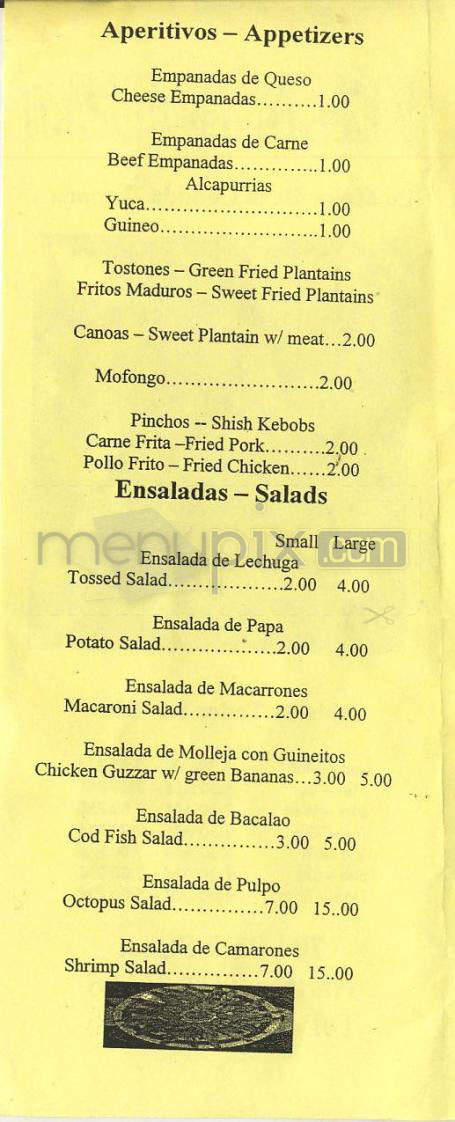 Yamelyn Restaurant - Hartford, CT menu_pic
