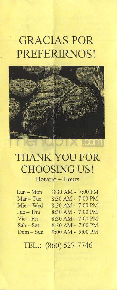 Yamelyn Restaurant - Hartford, CT menu_pic