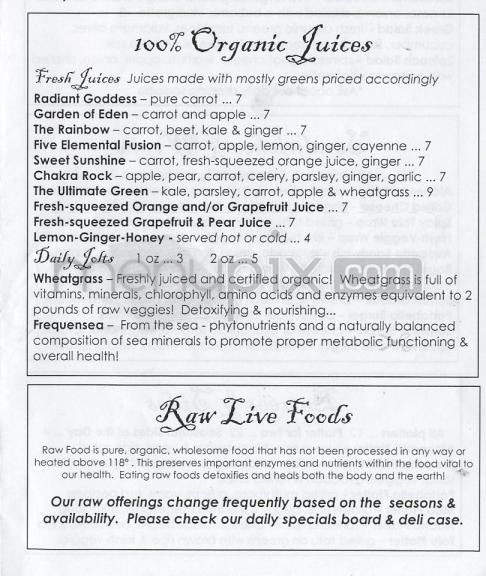 Alchemy Juice Bar Cafe - Hartford, CT menu_pic