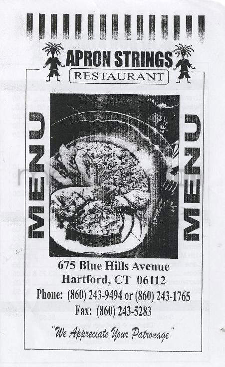 Apron Strings Restaurant - Hartford, CT menu_pic