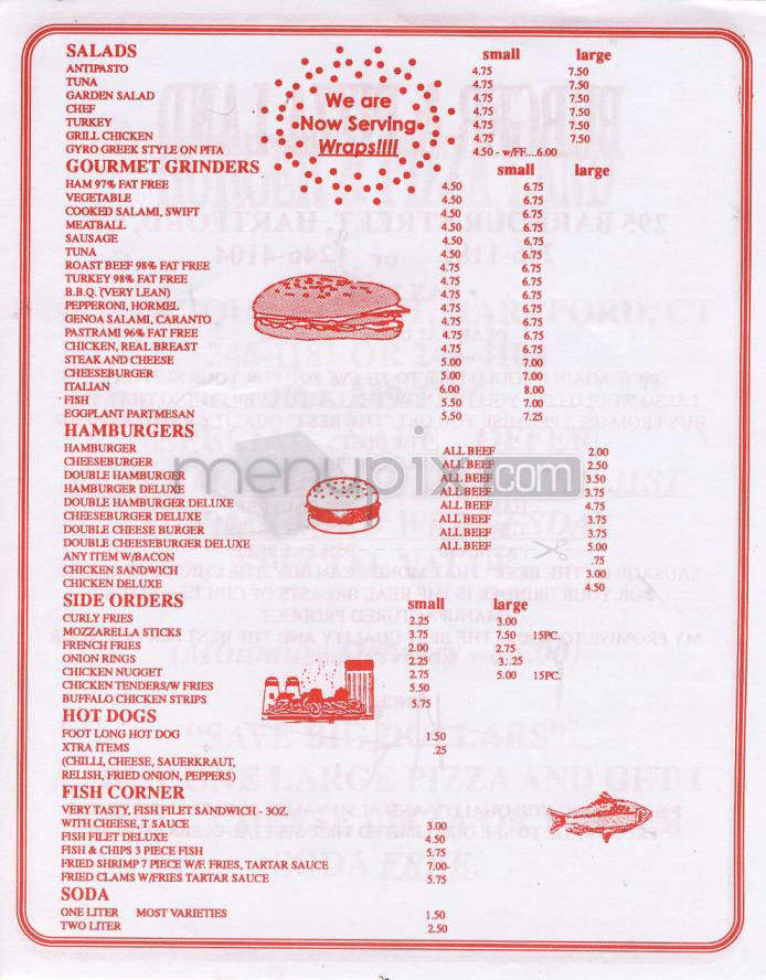 Burger & Pizza Land - Hartford, CT menu_pic