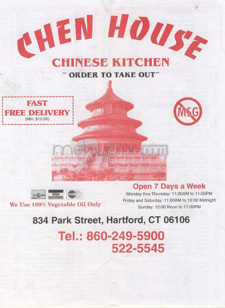 Chen House Chinese Kitchen - Hartford, CT menu_pic