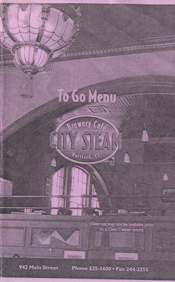 City Steam Brewery Cafe - Hartford, CT menu_pic
