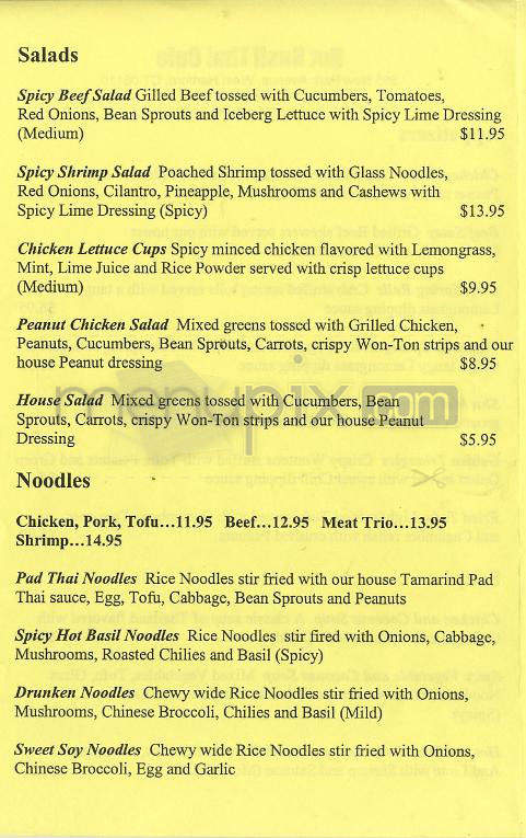 Hot Basil Thai Cafe - West Hartford, CT menu_pic