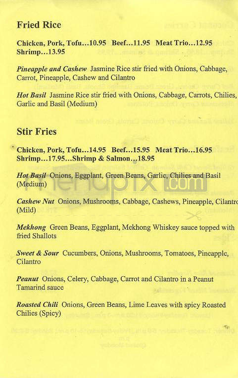 Hot Basil Thai Cafe - West Hartford, CT menu_pic