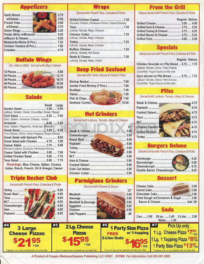 Sisson Ave. Pizza House - Hartford, CT menu_pic