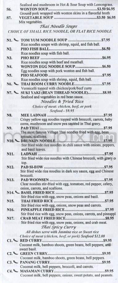 Thai Room - West Hartford, CT menu_pic