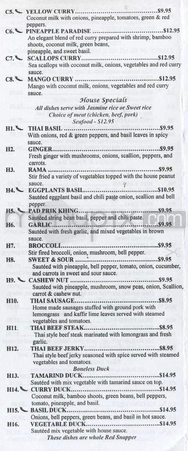 Thai Room - West Hartford, CT menu_pic
