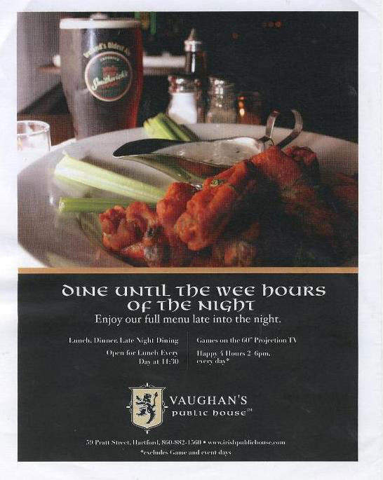 Vaughan's Public House - Hartford, CT menu_pic