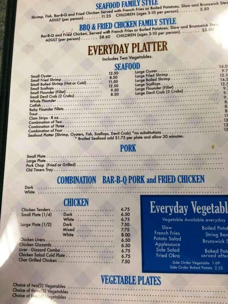 Holt Lake Bar-B-Que & Seafood - Smithfield, NC menu_pic