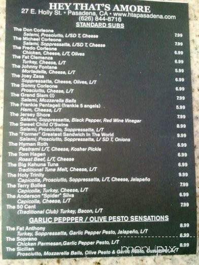 Hey That's Amore - Pasadena, CA menu_pic