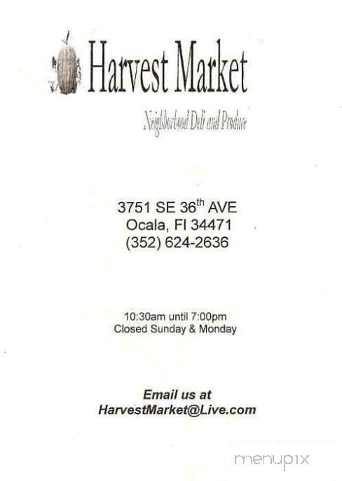 Harvest Market Deli and Produce - Ocala, FL menu_pic