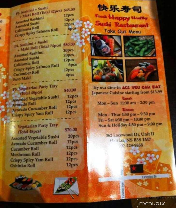 Happy Sushi - Halifax, NS menu_pic
