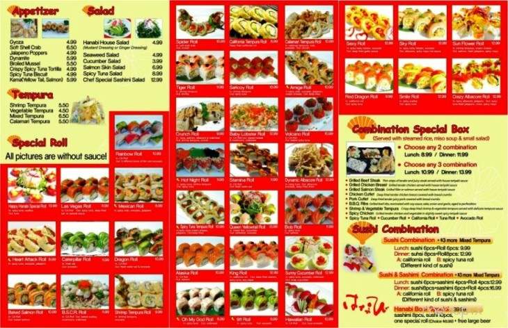 Hanabi Sushi - Reseda, CA menu_pic