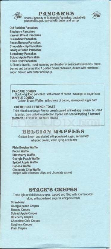 Stack's Pancakes - Hilton Head Island, SC menu_pic
