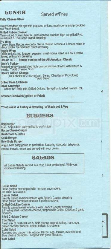 Stack's Pancakes - Hilton Head Island, SC menu_pic