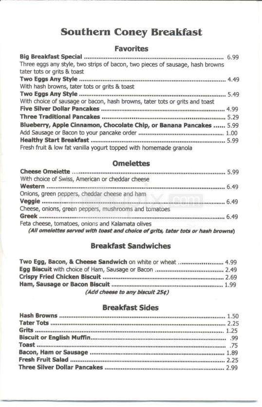 Southern Coney - Hilton Head Island, SC menu_pic
