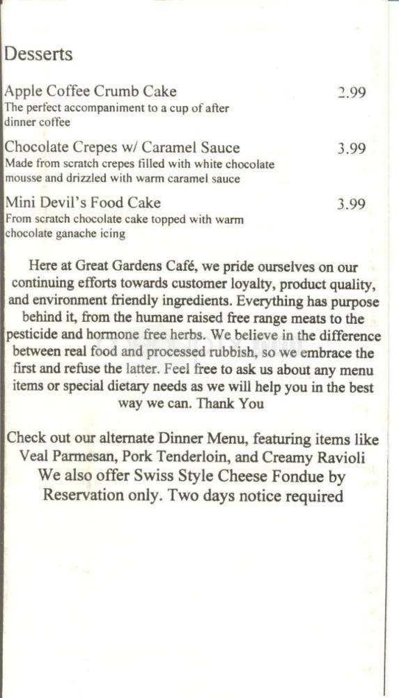 Great Gardens - Beaufort, SC menu_pic