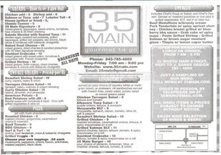 35 Main - Hilton Head Island, SC menu_pic