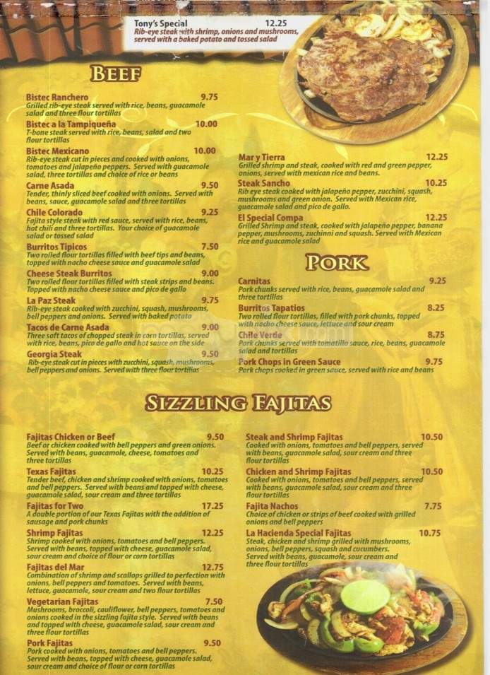 La Hacienda - Hilton Head Island, SC menu_pic