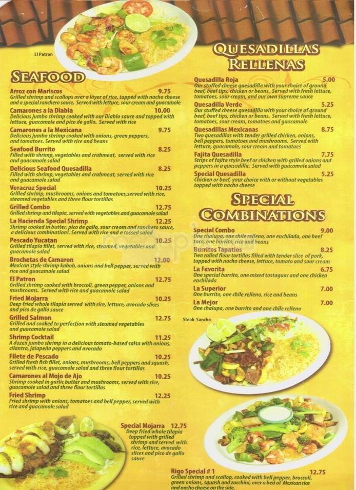 La Hacienda - Hilton Head Island, SC menu_pic