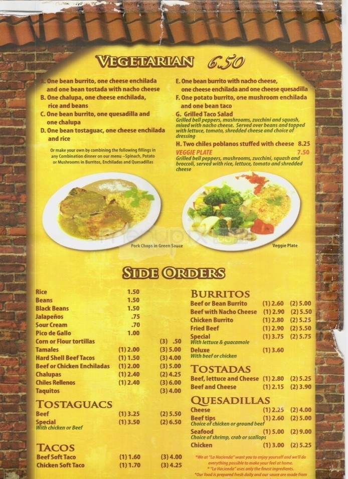 La Hacienda - Hilton Head Island, SC menu_pic