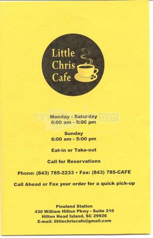 Little Chris Cafe and Delicatessen - Hilton Head Island, SC menu_pic