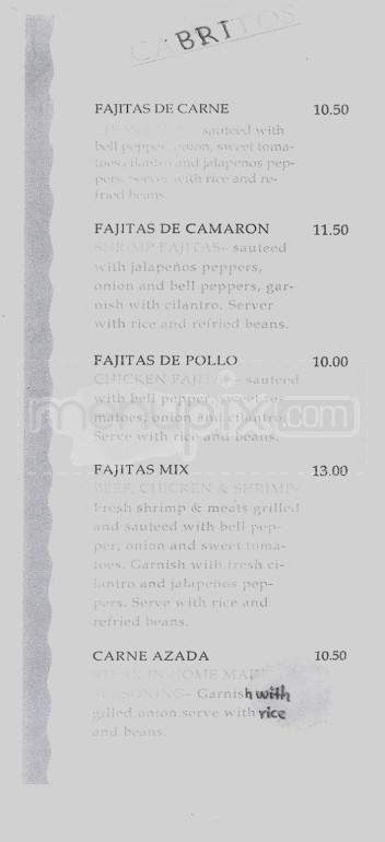 Cabritos Mexican Restaurant - Hilton Head Island, SC menu_pic