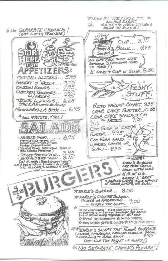 Earle of Sandwich Pub - Hilton Head Island, SC menu_pic