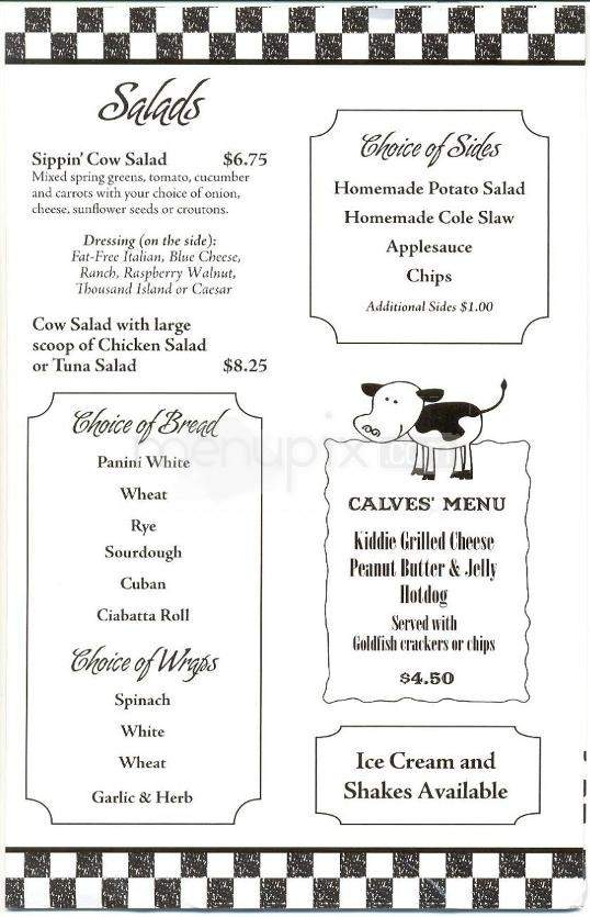 Sippin Cow Cafe - Bluffton, SC menu_pic