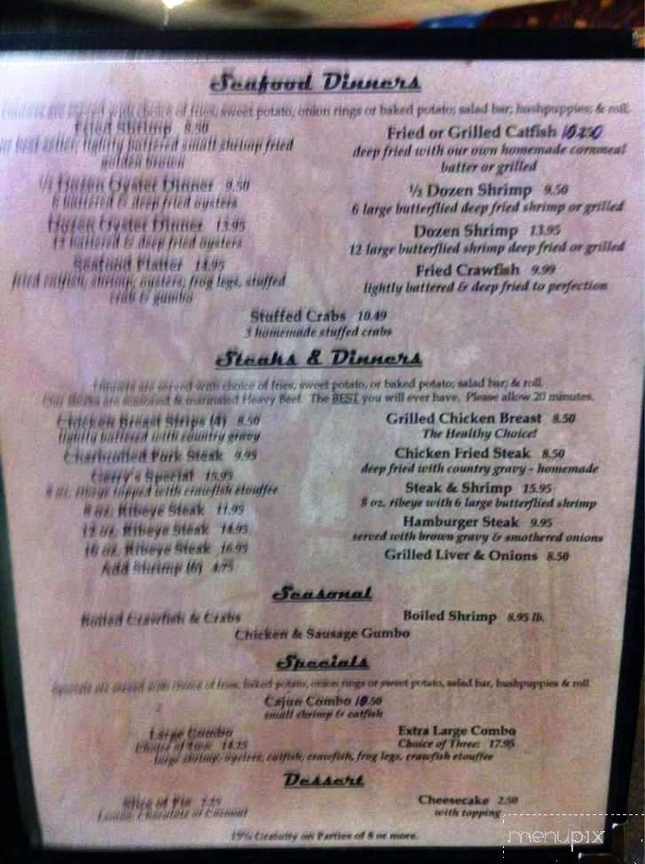 Hollier Cajun Kitchen - Sulphur, LA menu_pic