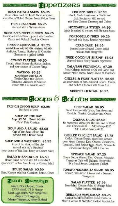 Horigan's Tavern - Elmira, NY menu_pic