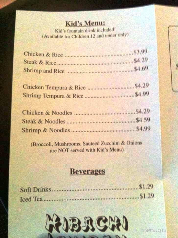 Hibachi Ichiban - Chester, VA menu_pic